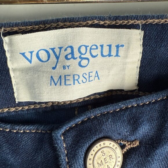 Mersea Voyageur Jeans Nomad Cropped Mini Boot Cut Dark Wash Stretch NWOT Sz 26 - Picture 4 of 12